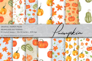 Download Watercolor Pumpkin Digital Paper - Watercolor Collection