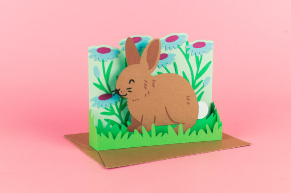 Download Bunny with Flowers Box Card - Flower Collection
