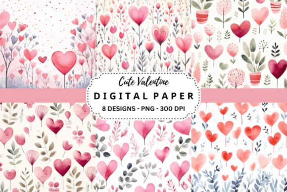 Download Watercolor Cute Valentine Background - Watercolor Collection