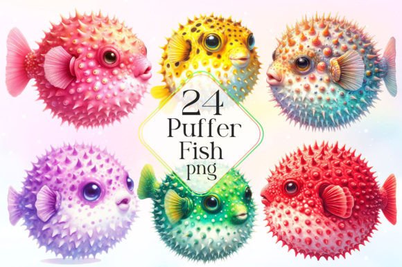 Download Watercolor Puffer Fish Clipart PNG - Watercolor Collection
