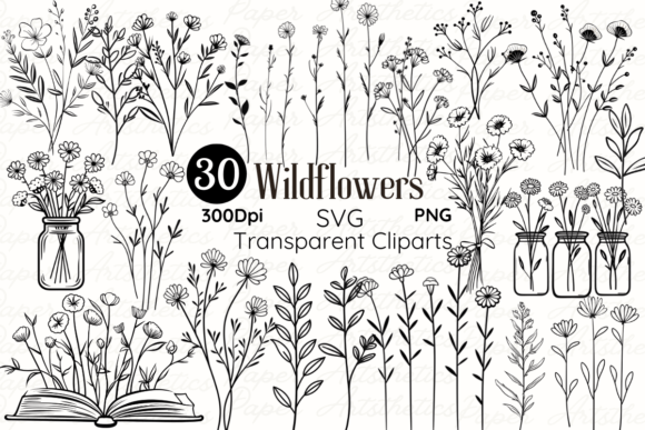 Download Minimal Wildflower Doodle SVG Hand-drawn - Flower Collection