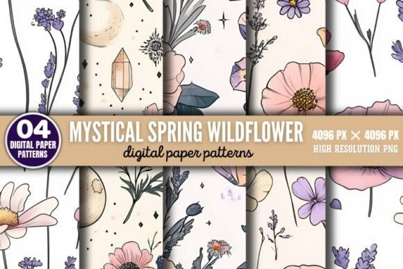 Download Mystical Spring Wildflower Patterns Digi - Flower Collection
