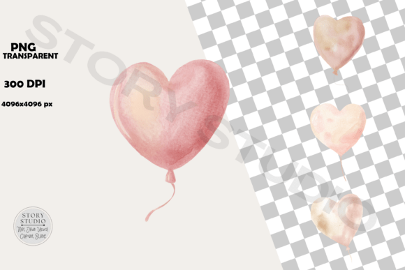 Download Romantic Watercolor Heart Balloons - Watercolor Collection
