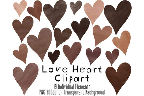 Download Brown Hearts Clip Art | Watercolor Heart - Watercolor Collection