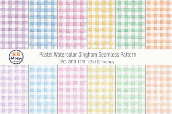 Download Pastel Watercolor Gingham Pattern Paper - Watercolor Collection