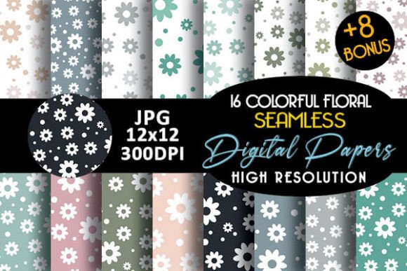 Download Neutral Flowers Summer Digital Papers - Flower Collection