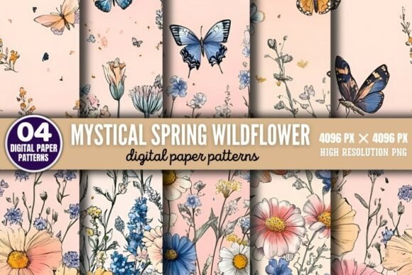 Download Mystical Spring Wildflower Patterns Digi - Flower Collection