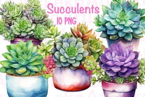 Download Succulents Watercolor Clipart - Watercolor Collection
