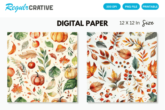 Download Watercolor Autumn Digital Paper - Watercolor Collection