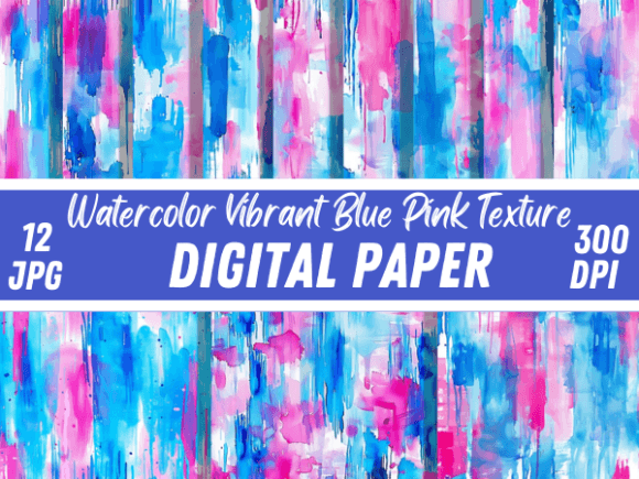 Download Watercolor Vibrant Blue Pink Patterns - Watercolor Collection