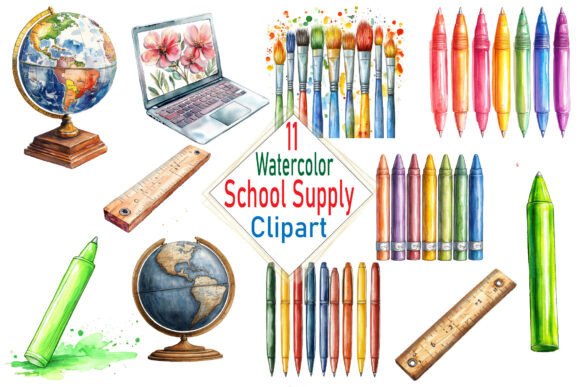 Download Watercolor School Supply PNG Clipart - Watercolor Collection