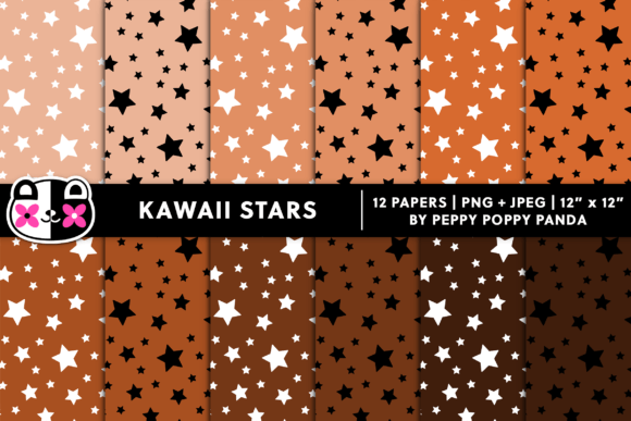 Download Brown Kawaii Seamless Stars Paper - Kawaii Collection