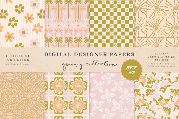 Download Retro Summer Digital Papers Patterns - Premium Resources