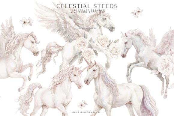 Download Watercolor Pegasus &amp; Unicorn Clipart - Watercolor Collection