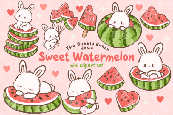 Download Kawaii Bunny Sweet Watermelon - Kawaii Collection
