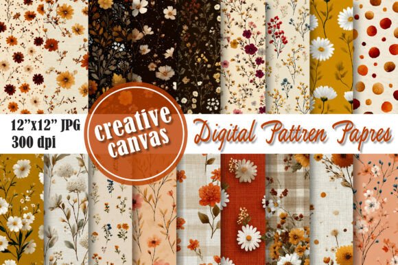 Download Autumn Wildflower Digital Paper Bundle - Flower Collection