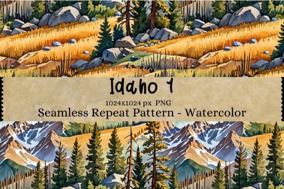 Download Idaho Seamless Repeat Pattern Watercolor - Watercolor Collection