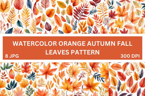 Download Watercolor Orange Autumn Fall Leaves - Watercolor Collection
