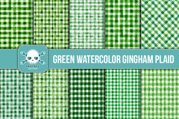 Download Green Watercolor Gingham Plaid - Watercolor Collection