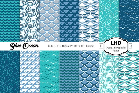 Download Blue Ocean Summer Digital Papers - Premium Resources