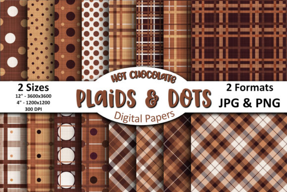 Download Hot Chocolate Brown Plaids &amp; Dots Papers - Chocolate brown Collection