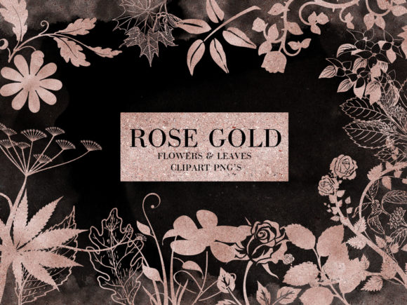 Download Rose Gold Foil Textured Leaves Flowers - Flower Collection
