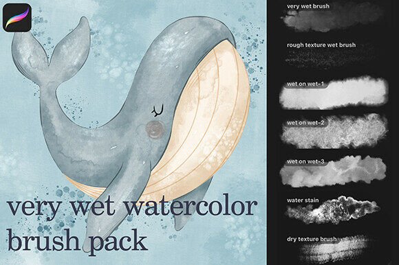 Download Very Wet Watercolor Procreate Brush - Brush Collection