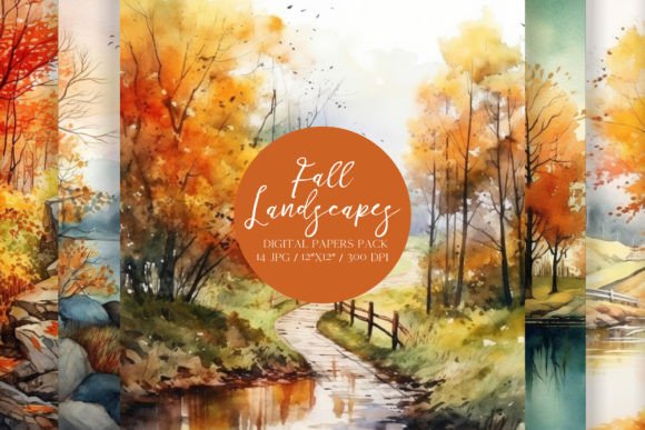 Download Watercolor Fall Autumn Digital Papers - Watercolor Collection