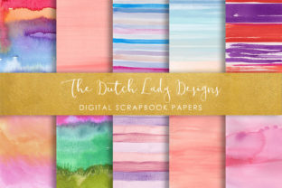 Download Striped Watercolor Pattern Scrapbook Papers - Watercolor Collection