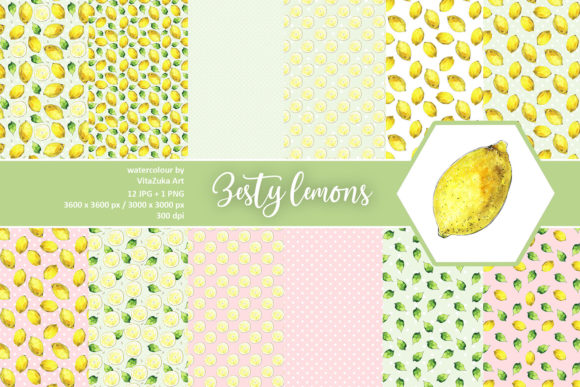 Download Watercolor Lemon Digital Papers - Watercolor Collection