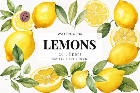 Download Watercolor Lemons Clipart, Fruit PNG - Watercolor Collection